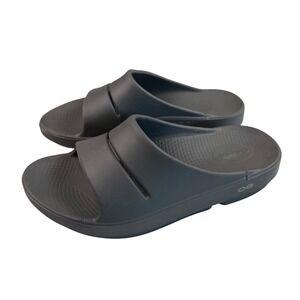 OOFOS OOahh Slide Sandal Slate Gray Recovery Shoe Mens 8 Womens 10 EU 41
